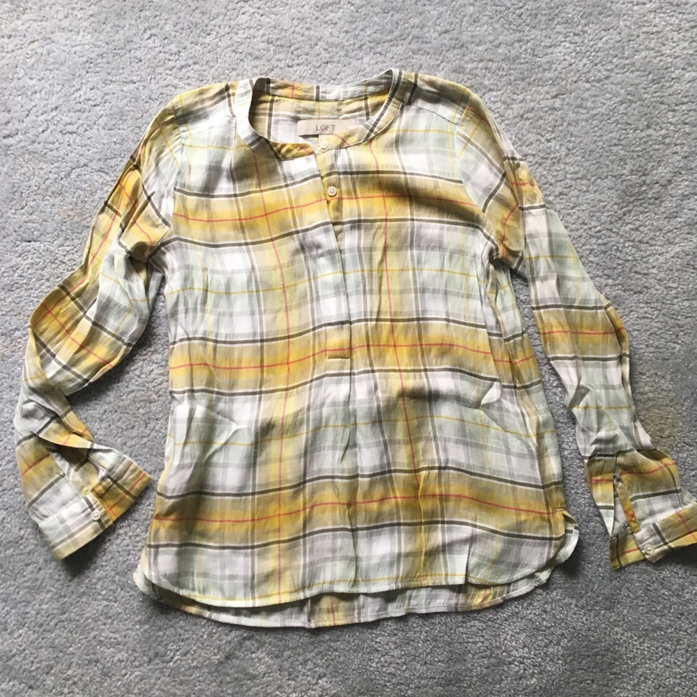 CLEARANCE! LOFT - plaid shirt - XXS PETITE